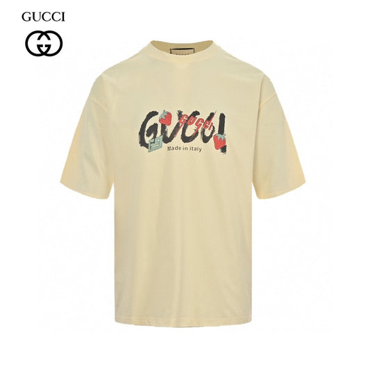 Gucci Strawberry Logo T-Shirt (Beige)