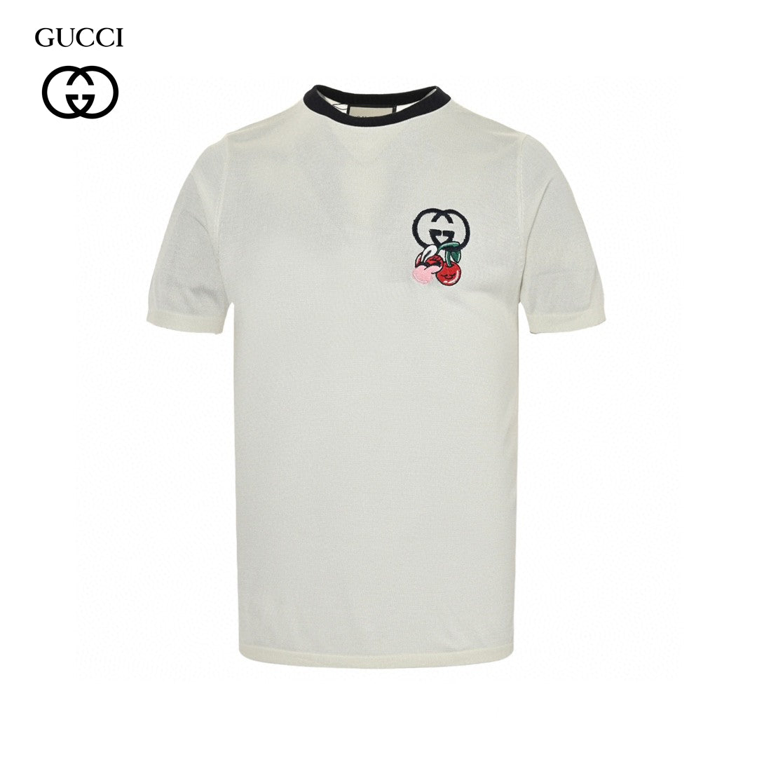 Gucci Cherry Embroidered T-Shirt