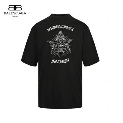 Balenciaga Society Black T-Shirt with White Graphic