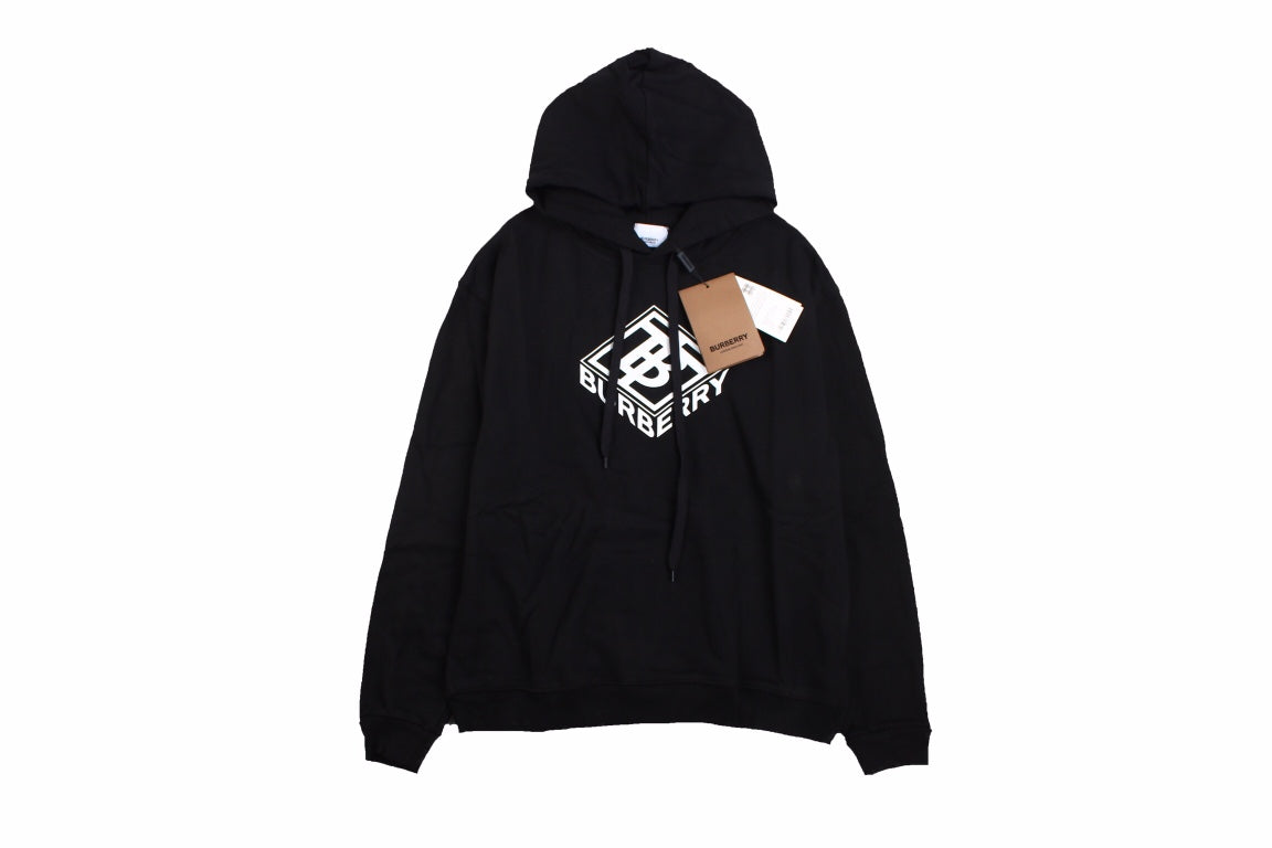 Burberry Black Hoodie with Logo Design