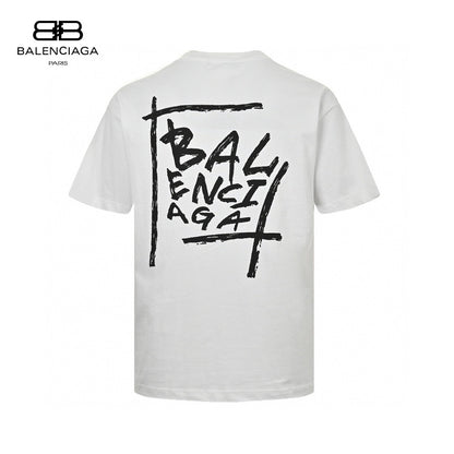 Balenciaga White T-Shirt with Bold Graphic