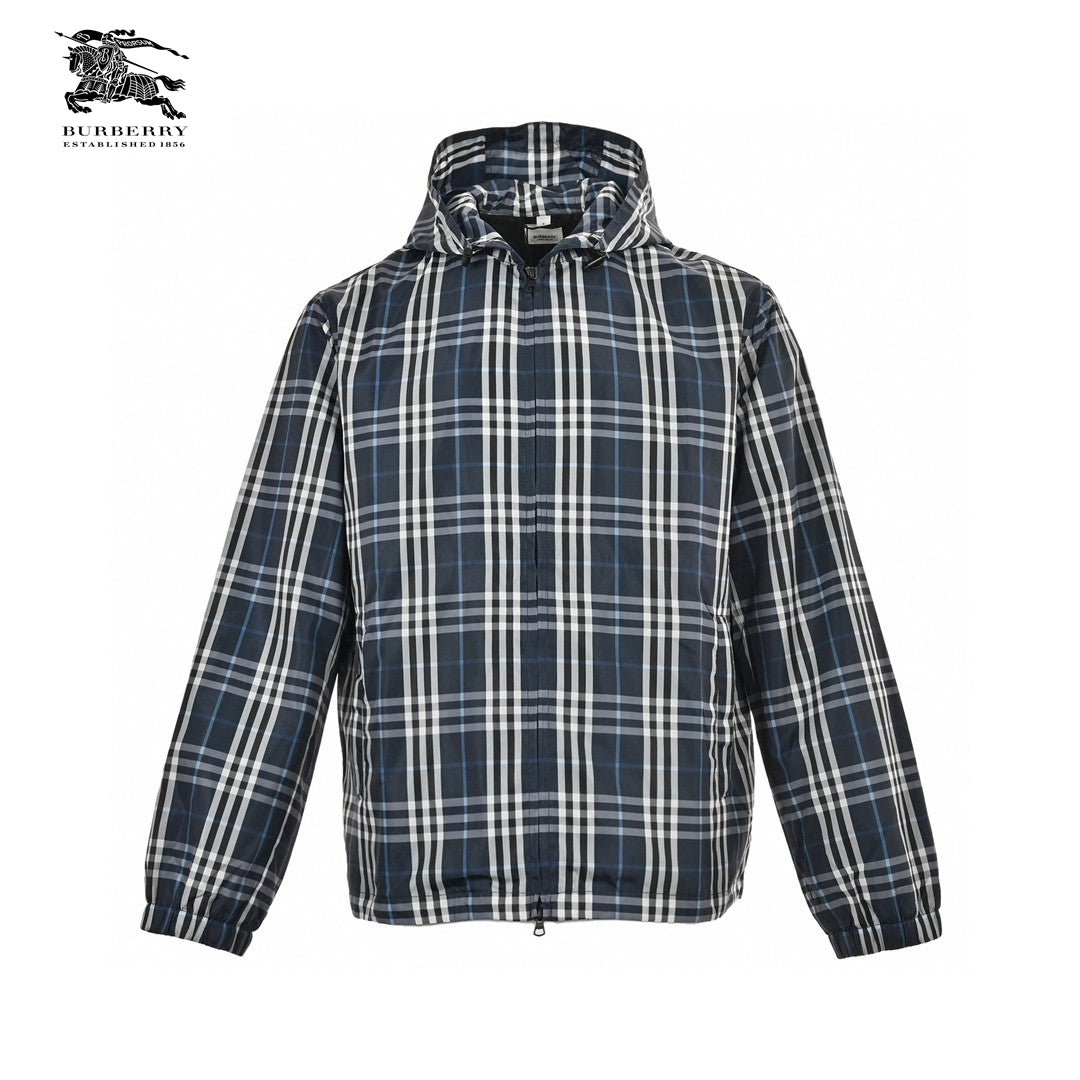 Burberry Checkered Hooded Jacket