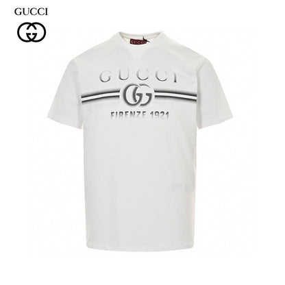 Gucci White T-Shirt with Firenze 1921 Logo