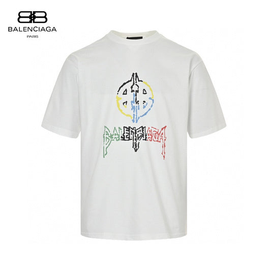 Balenciaga Multicolor Graphic Logo T-Shirt