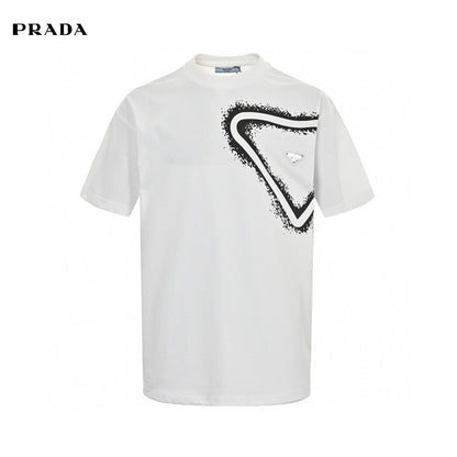 Prada Triangle Spray Paint Logo T-Shirt (White)