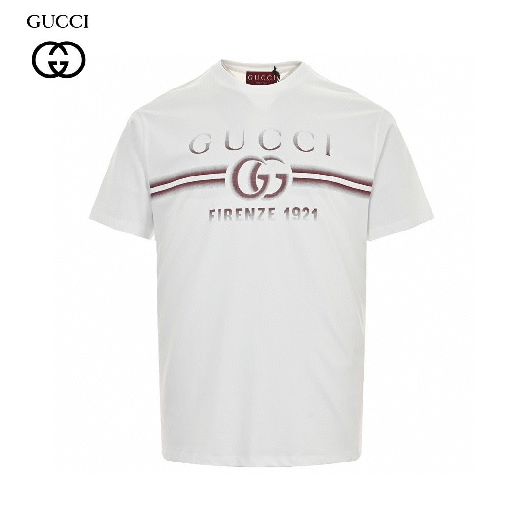 Gucci White T-Shirt with Firenze 1921 Logo