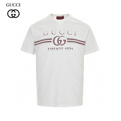 Gucci White T-Shirt with Firenze 1921 Logo