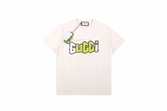 Gucci Lightning Bolt Logo T-Shirt in Cream