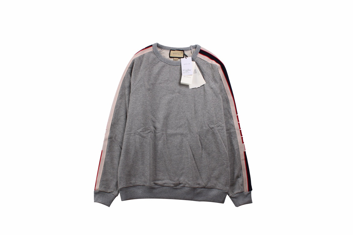 Gucci Grey Sweatshirt with Stripe Detail