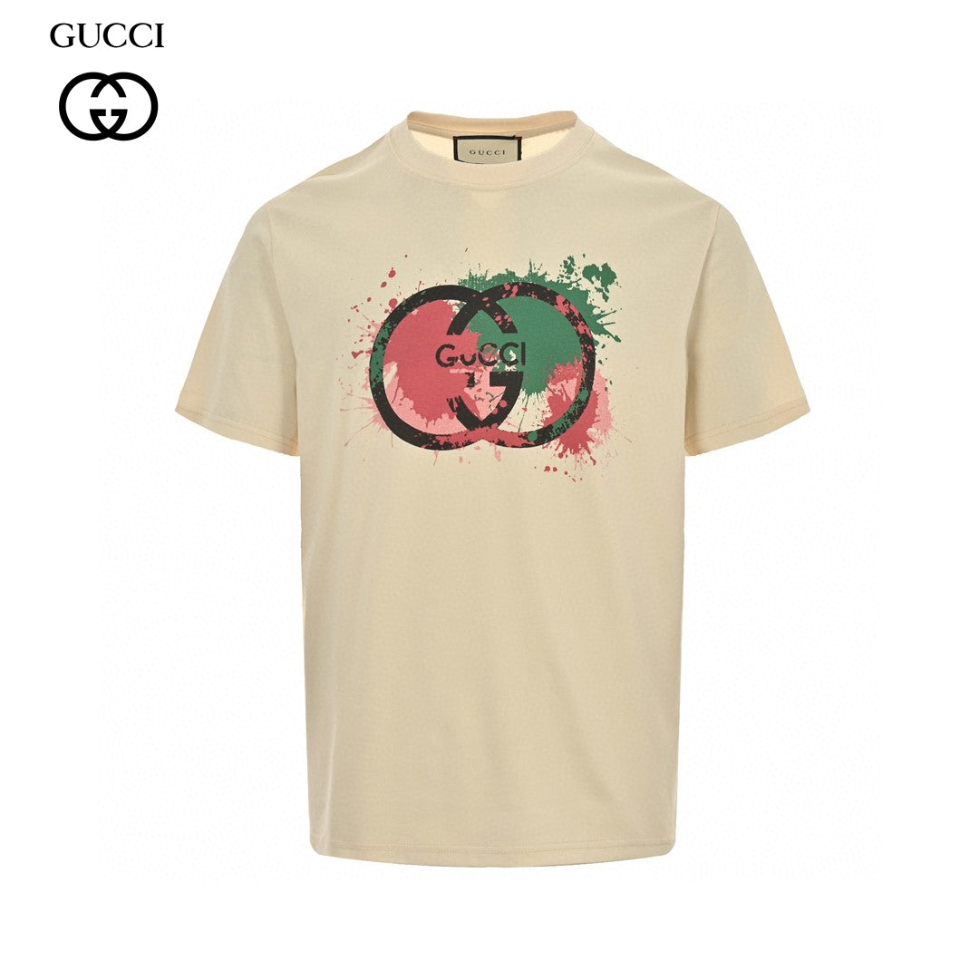 Gucci Splatter Logo T-Shirt (Beige)