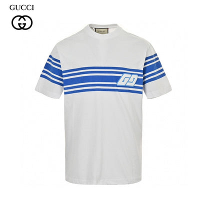 Gucci GG Blue Stripe White T-Shirt