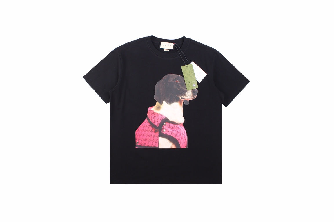 Gucci Dog Print T-Shirt in Black