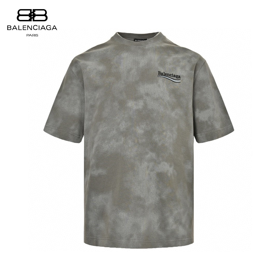 Balenciaga Tie-Dye Logo T-Shirt (Grey)