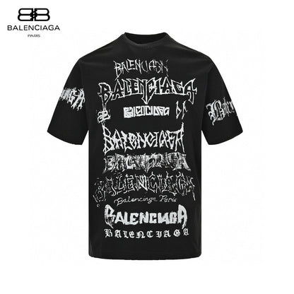 Balenciaga Multi-Logo Black T-Shirt