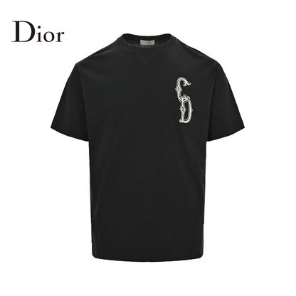 Dior Embroidered CD Logo T-Shirt (Black)