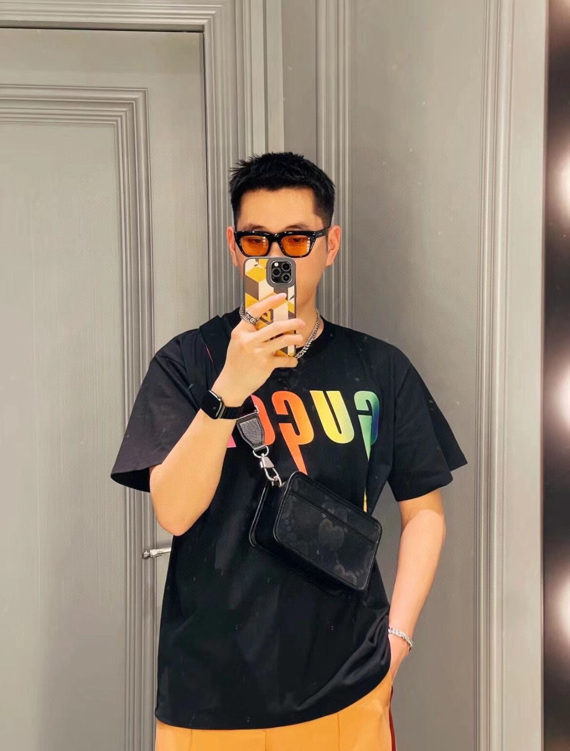 Gucci Rainbow Lightning T-Shirt (Black)