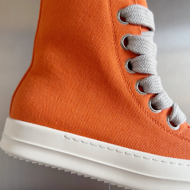 Rick Owens Orange High-Top Sneakers