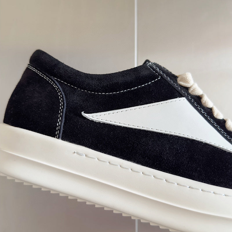 Rick Owens Black Suede Low-Top Sneakers