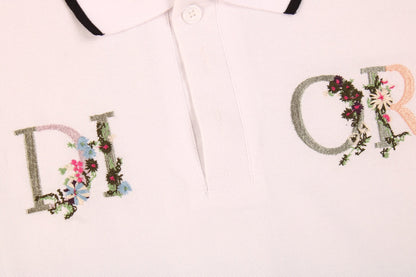 Dior Polo Shirt with Floral Logo Design