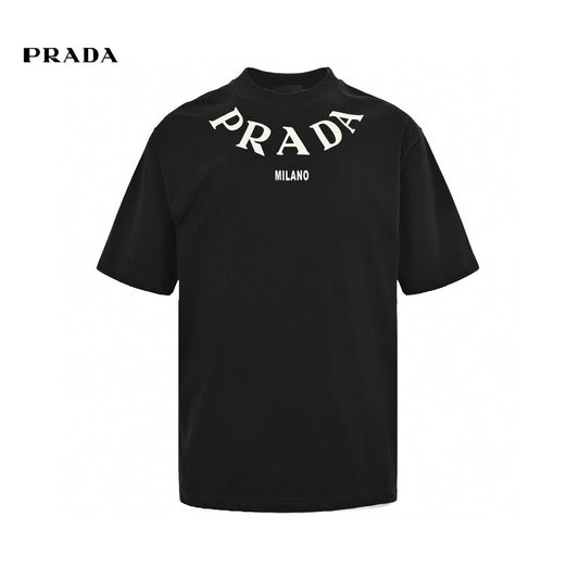 Prada T-Shirt - Black with Bold Branding