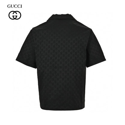 Gucci GG Monogram Black Short Sleeve Shirt