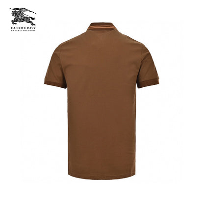 Burberry Striped Collar Polo Shirt in Brown