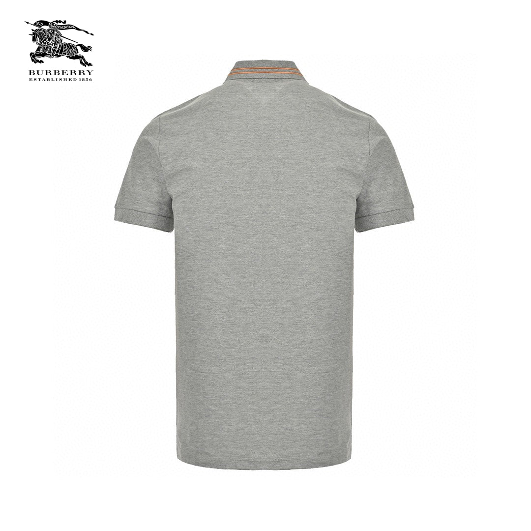 Burberry Striped Collar Polo Shirt in Grey