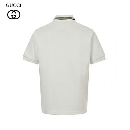 Gucci Striped Logo Polo Shirt (White)