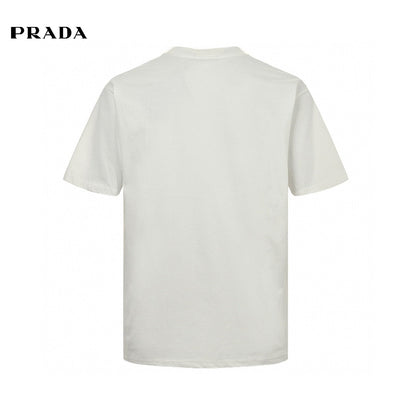 Prada White T-Shirt with Logo Design