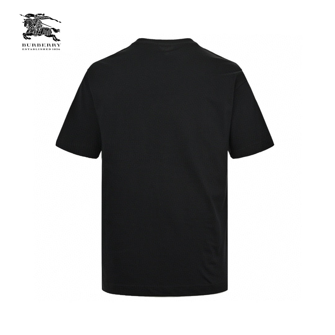 Burberry Black T-Shirt with Blue Equestrian Knight Logo