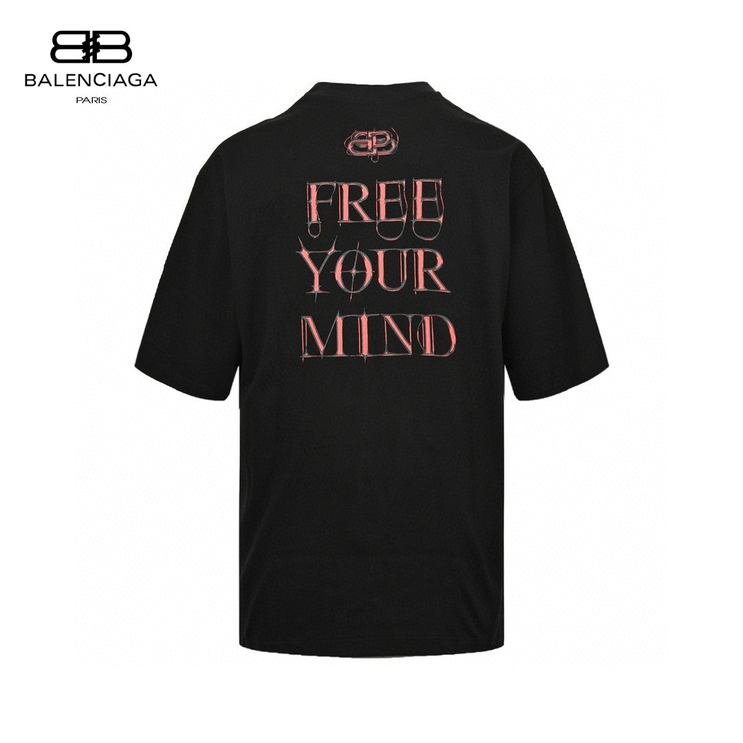 Balenciaga Society Black T-Shirt with White Graphic