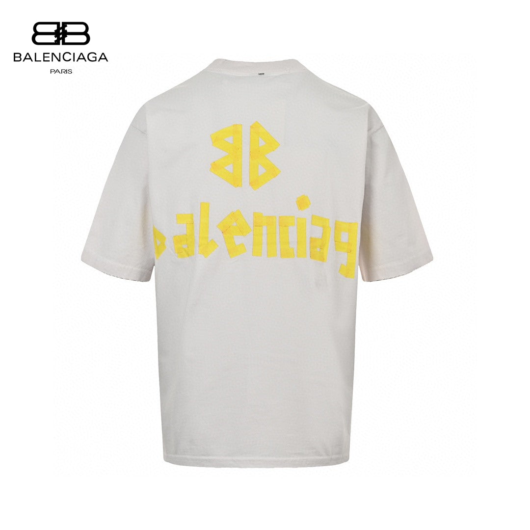 Balenciaga Pastel Logo T-Shirt in Off-White