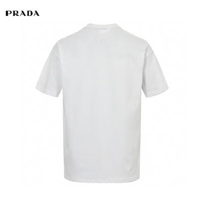 Prada Triangle Spray Paint Logo T-Shirt (White)