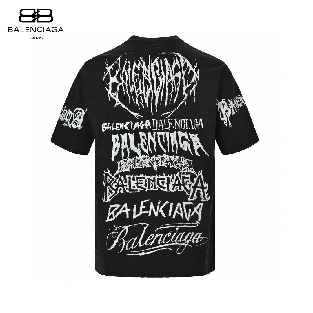 Balenciaga Multi-Logo Black T-Shirt