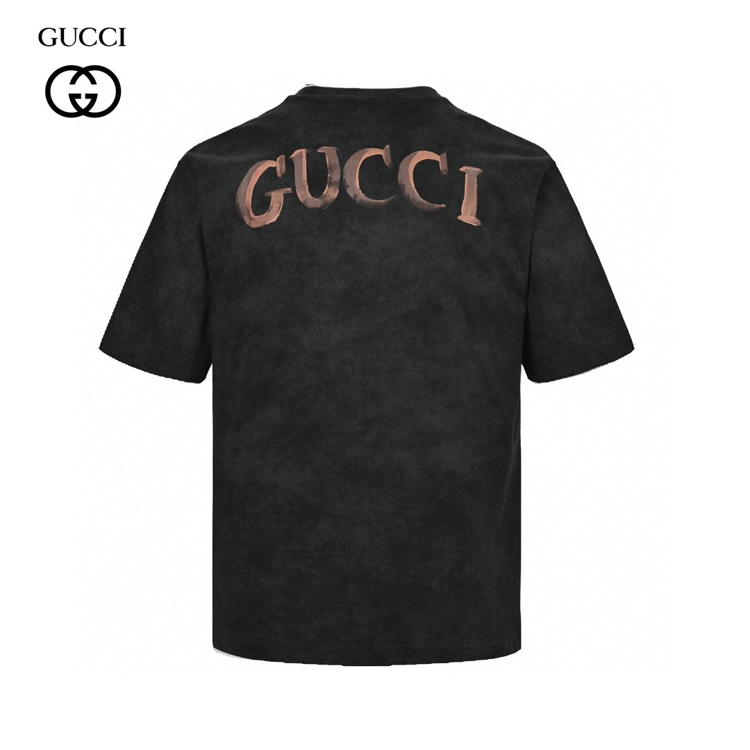 Gucci Distressed Logo T-Shirt (Black)