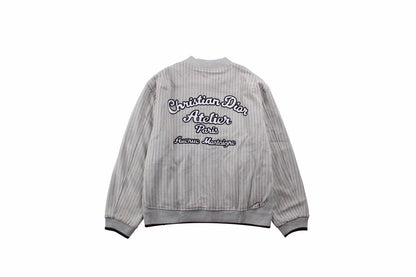 Dior Striped Bomber Jacket - Grey