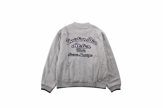 Dior Striped Bomber Jacket - Grey