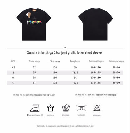 GUCCI x BALENCIAGA DRIP LOGO T-SHIRT BLACK