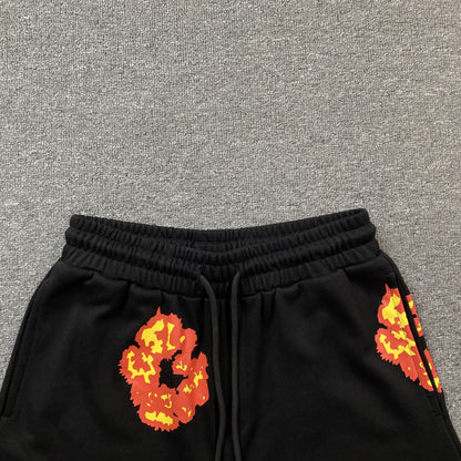 DENIM TEARS x OFFSET COTTON WREATH SHORTS BLACK