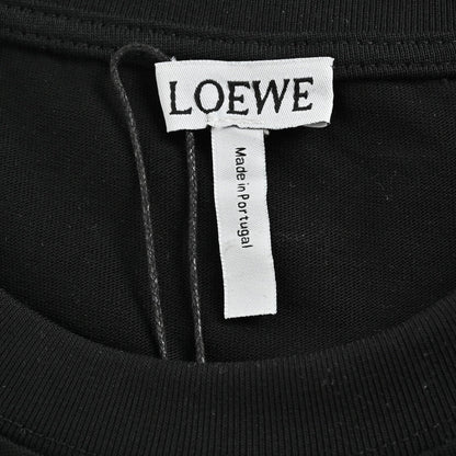 Loewe Black T-Shirt with Red and White Logo