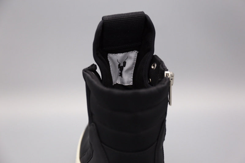 Rick Owens Black Wrap-Around High-Top Sneakers