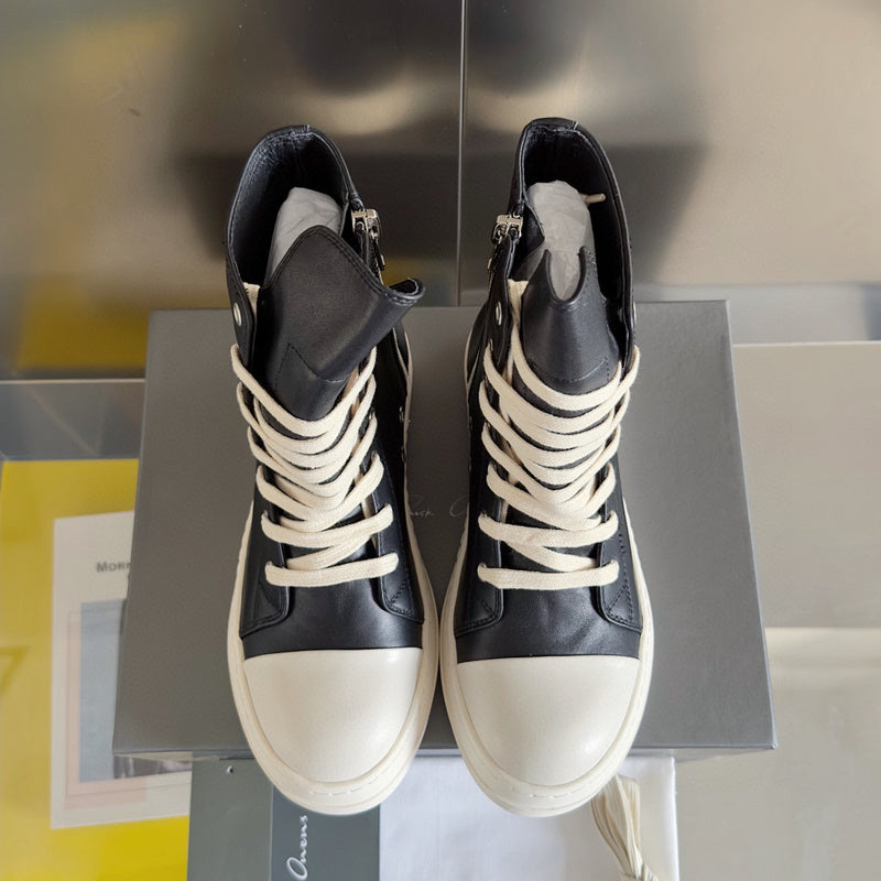 Rick Owens Black High-Top Sneakers