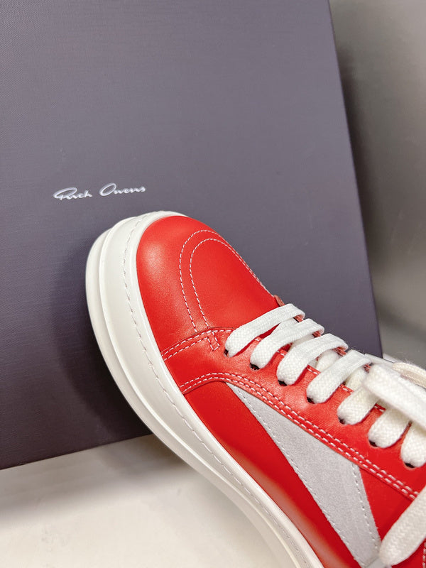 Rick Owens Low-Top Sneakers - Red Leather