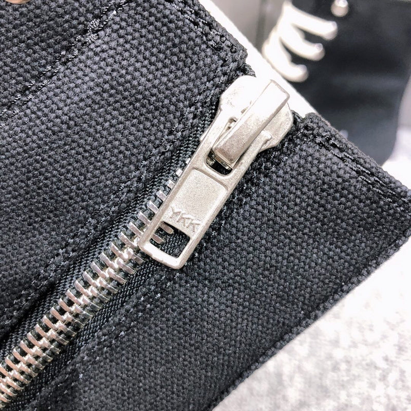 Rick Owens Black High-Top Canvas Sneakers