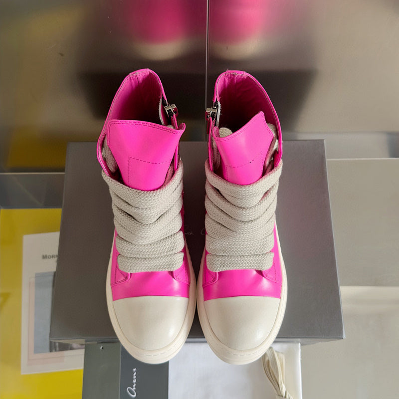 Rick Owens Pink High-Top Sneakers