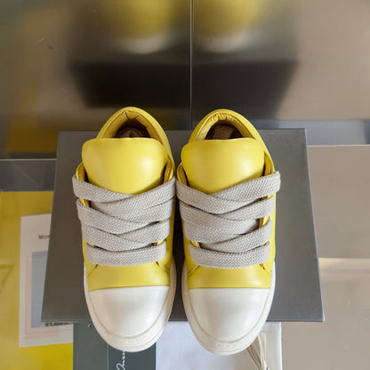 Rick Owens Yellow Low-Top Sneakers