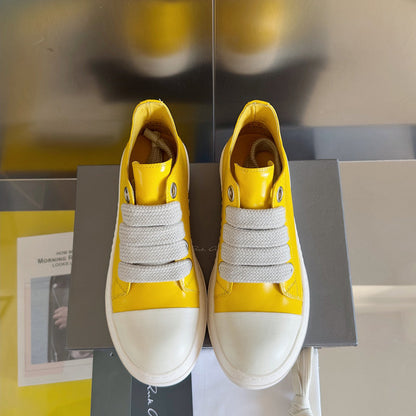 Rick Owens Yellow Low-Top Sneakers