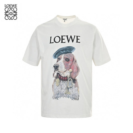 Loewe T-Shirt - White with Dog Print