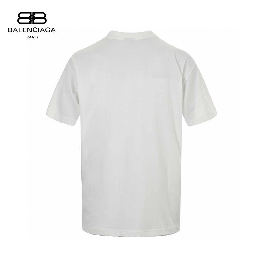 Balenciaga White T-Shirt with Label Detail