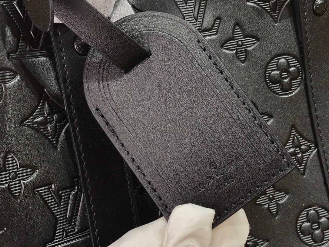 LOUIS VUITTON KEEPBALL 50 BLACK LEATHER TRAVEL BAG